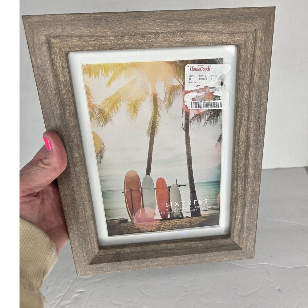 Sixtrees 8x10 Wood Picture Photo Frame Weathered Brown Coastal Rustic Decor - Picture 2 of 5